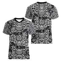 African Snake Skin Pattern Women V-Neck T-Shirt