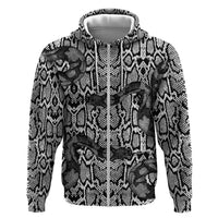 African Snake Skin Pattern Zip Hoodie