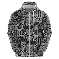 African Snake Skin Pattern Zip Hoodie