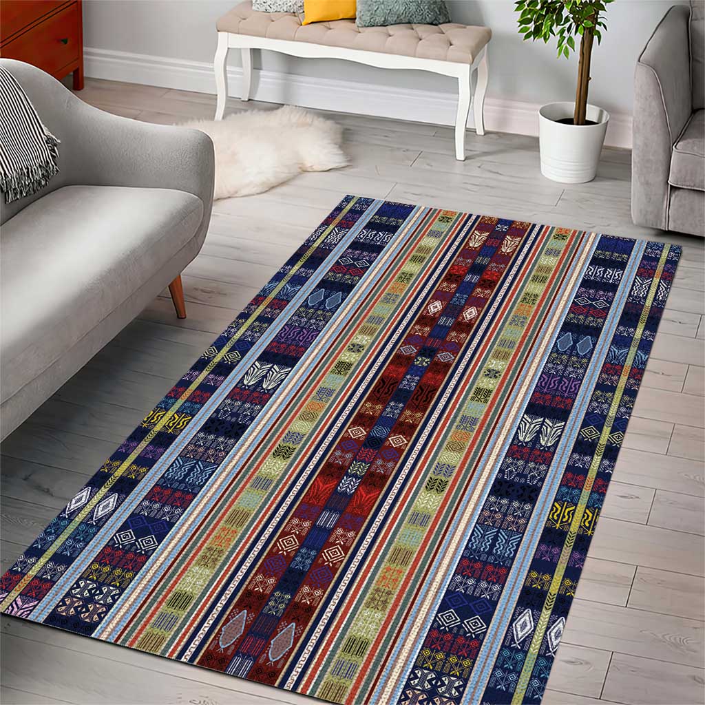 Lamba Mpanjaka Madagascar Area Rug Traditional Pattern