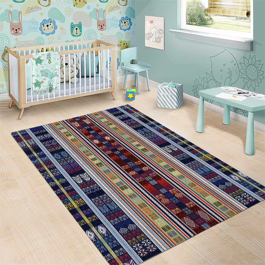 Lamba Mpanjaka Madagascar Area Rug Traditional Pattern