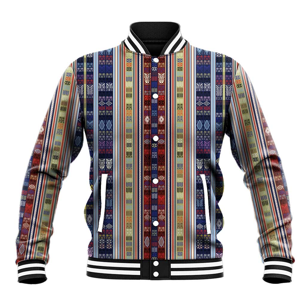 Lamba Mpanjaka Madagascar Baseball Jacket Traditional Pattern