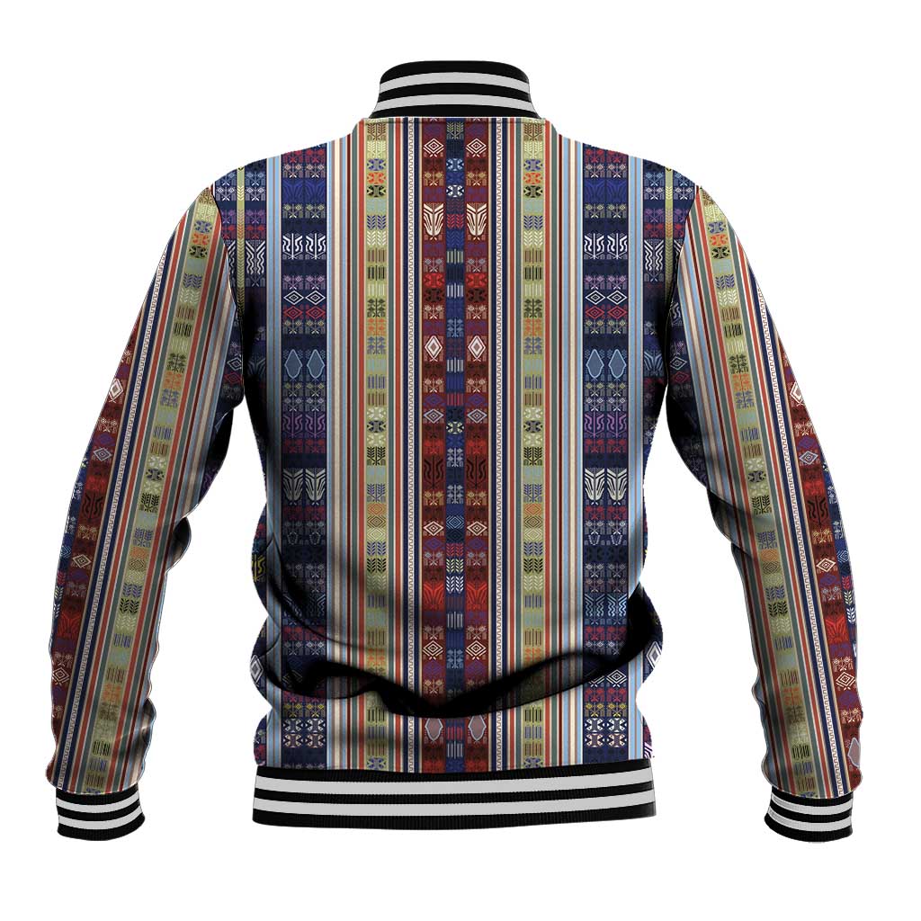 Lamba Mpanjaka Madagascar Baseball Jacket Traditional Pattern