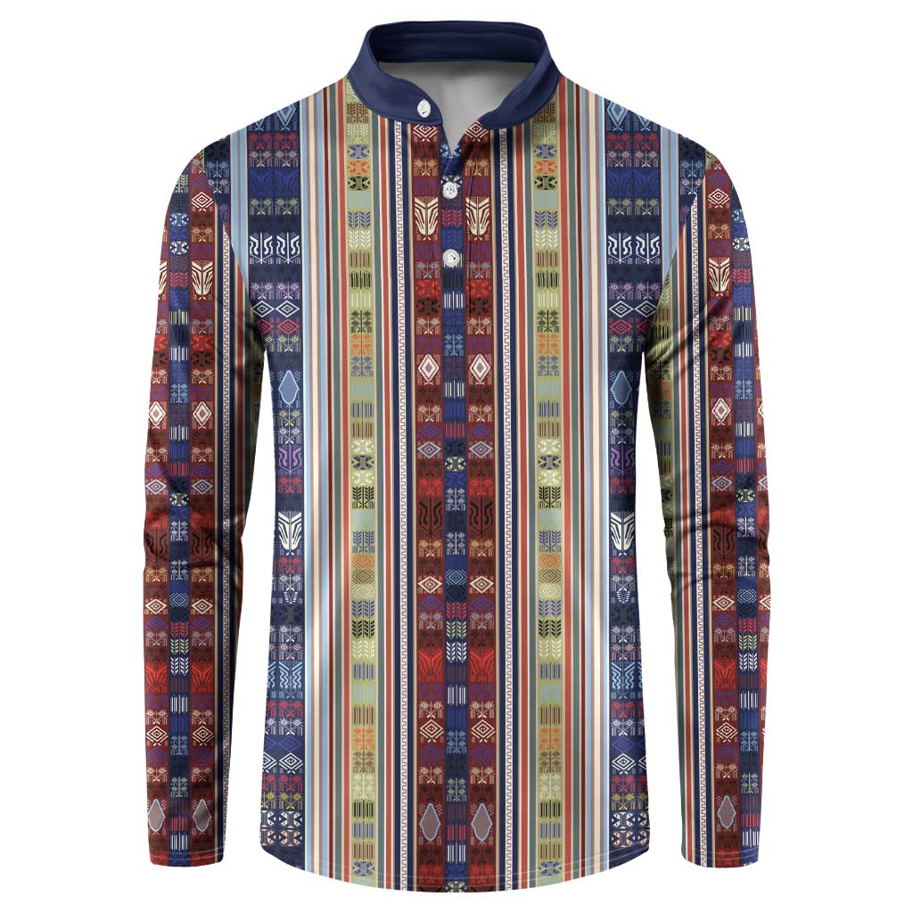 Lamba Mpanjaka Madagascar Button Sweatshirt Traditional Pattern