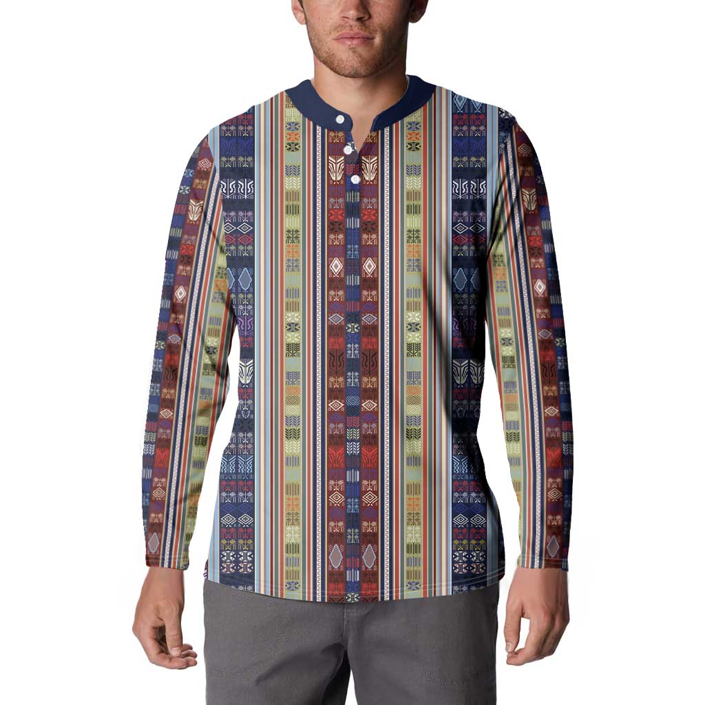 Lamba Mpanjaka Madagascar Button Sweatshirt Traditional Pattern