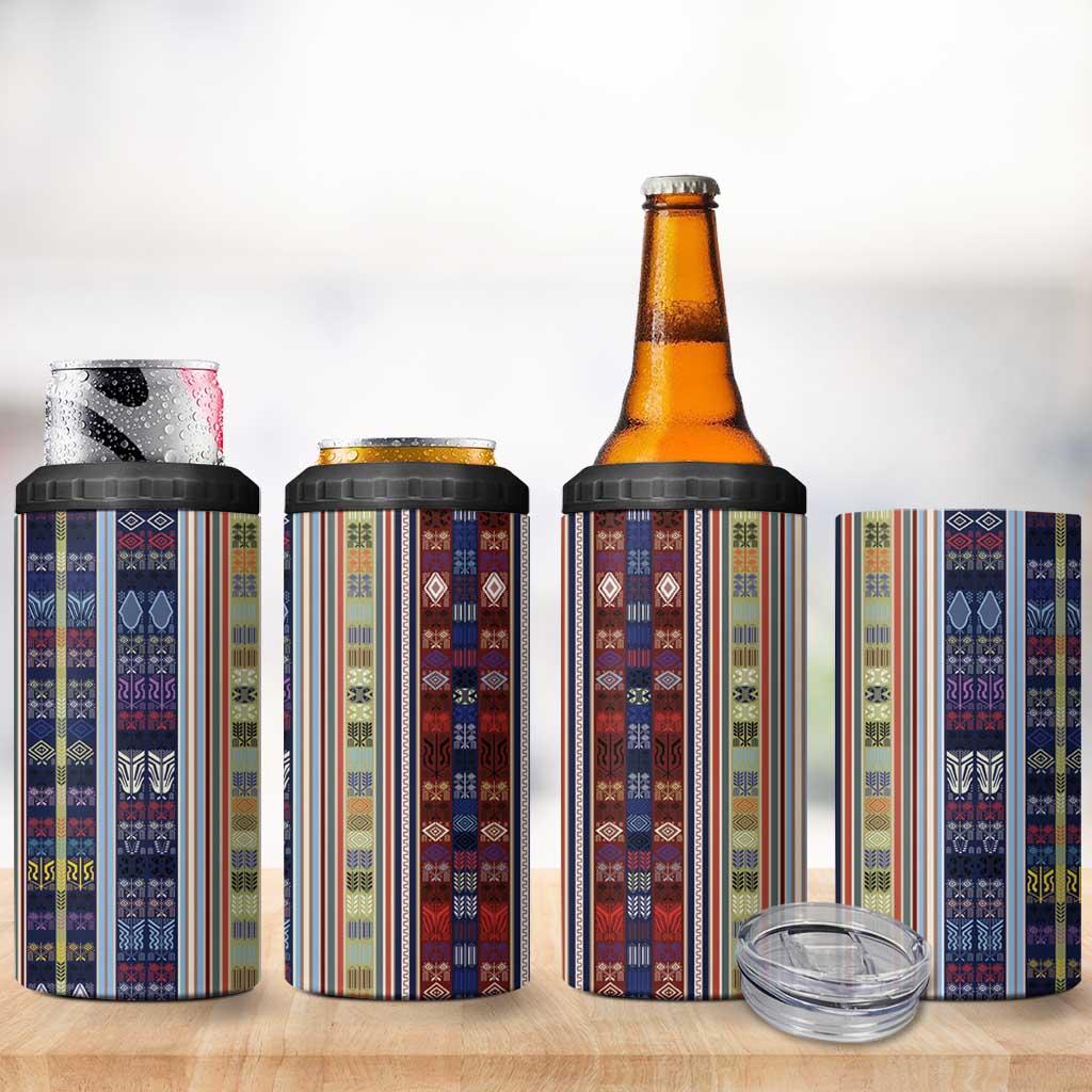 Lamba Mpanjaka Madagascar 4 in 1 Can Cooler Tumbler Traditional Pattern