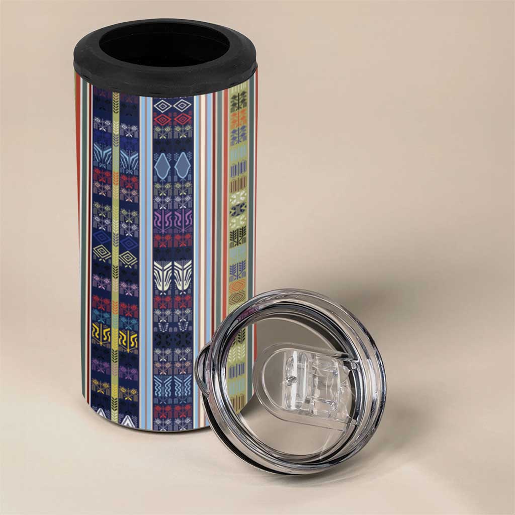 Lamba Mpanjaka Madagascar 4 in 1 Can Cooler Tumbler Traditional Pattern