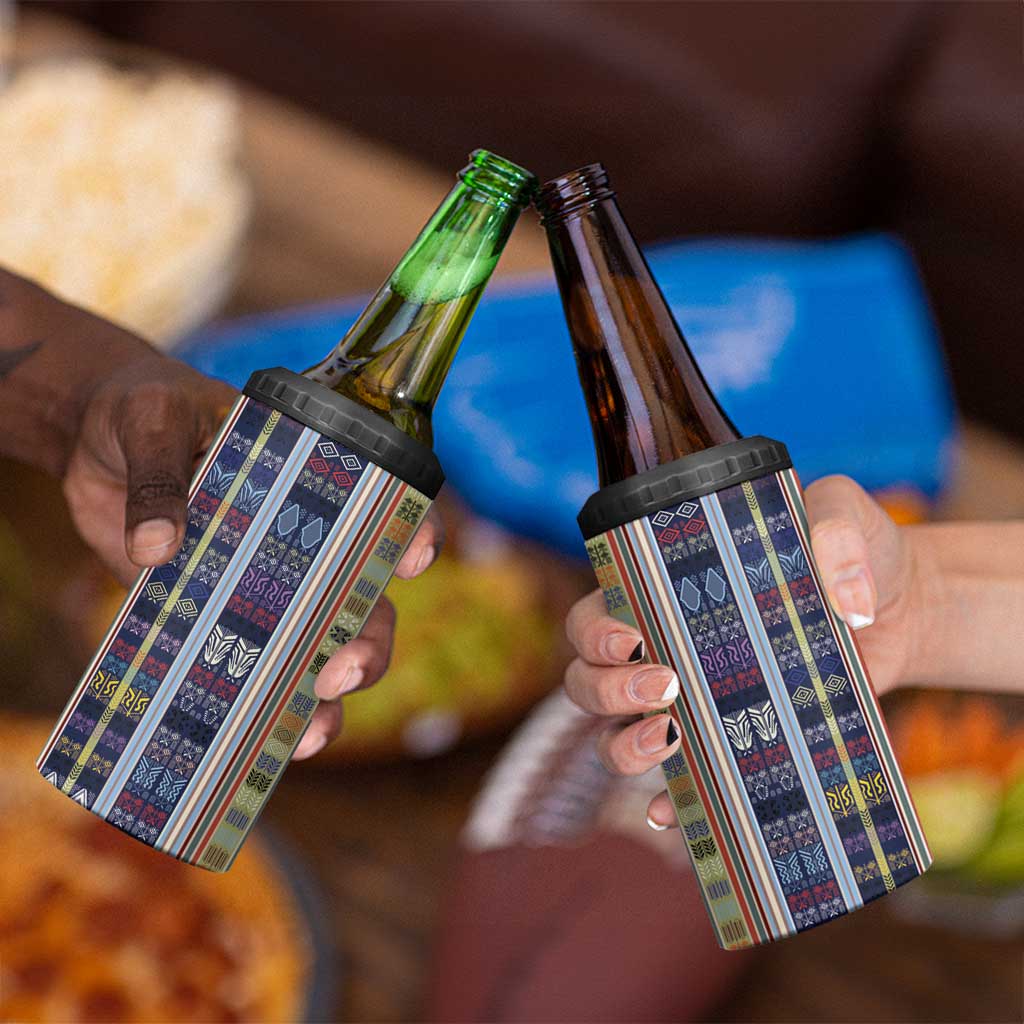 Lamba Mpanjaka Madagascar 4 in 1 Can Cooler Tumbler Traditional Pattern