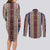 Lamba Mpanjaka Madagascar Couples Matching Long Sleeve Bodycon Dress and Long Sleeve Button Shirt Traditional Pattern
