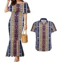 Lamba Mpanjaka Madagascar Couples Matching Mermaid Dress and Hawaiian Shirt Traditional Pattern