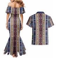 Lamba Mpanjaka Madagascar Couples Matching Mermaid Dress and Hawaiian Shirt Traditional Pattern