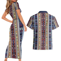 Lamba Mpanjaka Madagascar Couples Matching Short Sleeve Bodycon Dress and Hawaiian Shirt Traditional Pattern