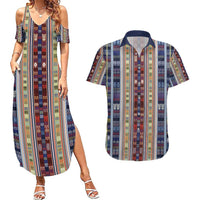 Lamba Mpanjaka Madagascar Couples Matching Summer Maxi Dress and Hawaiian Shirt Traditional Pattern