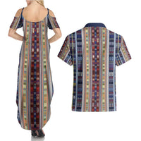 Lamba Mpanjaka Madagascar Couples Matching Summer Maxi Dress and Hawaiian Shirt Traditional Pattern