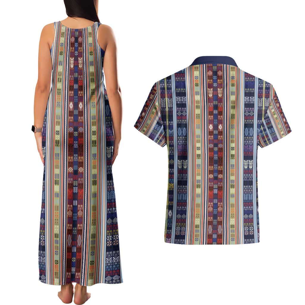 Lamba Mpanjaka Madagascar Couples Matching Tank Maxi Dress and Hawaiian Shirt Traditional Pattern