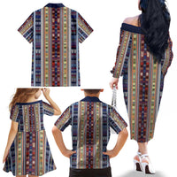 Lamba Mpanjaka Madagascar Family Matching Off The Shoulder Long Sleeve Dress and Hawaiian Shirt Traditional Pattern