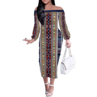 Lamba Mpanjaka Madagascar Family Matching Off The Shoulder Long Sleeve Dress and Hawaiian Shirt Traditional Pattern