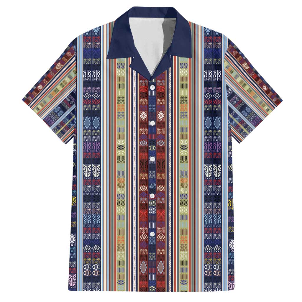 Lamba Mpanjaka Madagascar Family Matching Off Shoulder Maxi Dress and Hawaiian Shirt Traditional Pattern