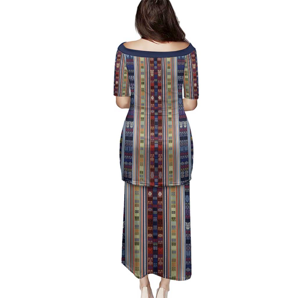 Lamba Mpanjaka Madagascar Family Matching Puletasi and Hawaiian Shirt Traditional Pattern