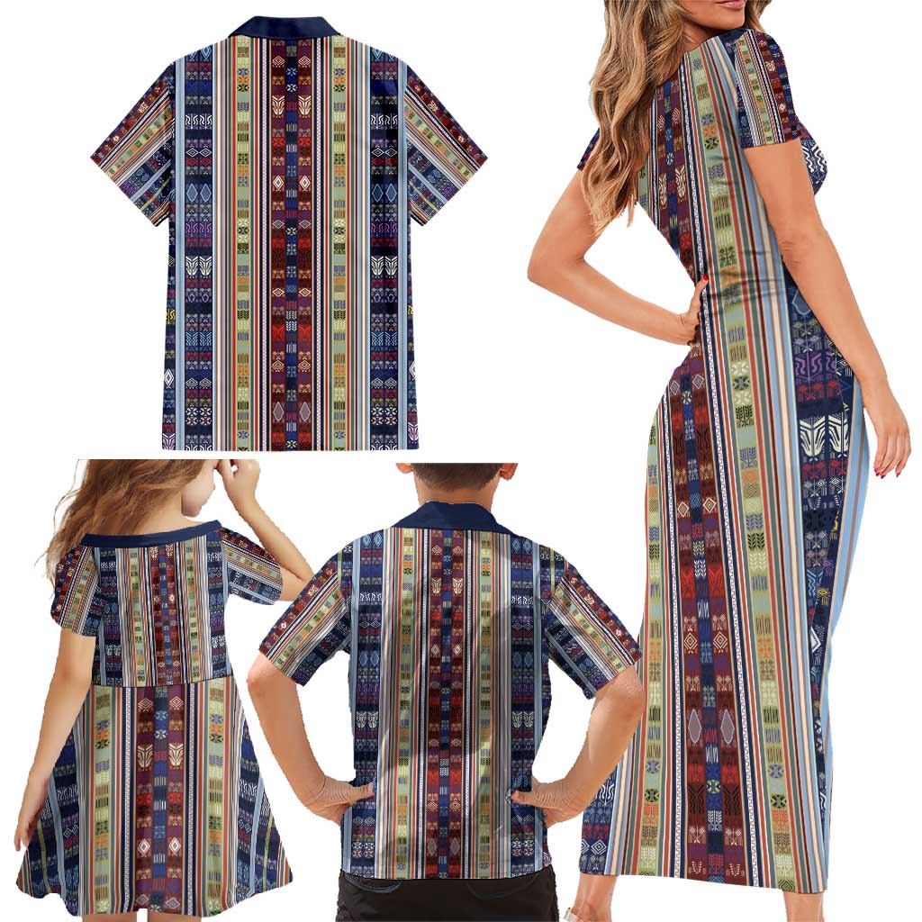 Lamba Mpanjaka Madagascar Family Matching Short Sleeve Bodycon Dress and Hawaiian Shirt Traditional Pattern
