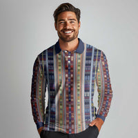 Lamba Mpanjaka Madagascar Long Sleeve Polo Shirt Traditional Pattern