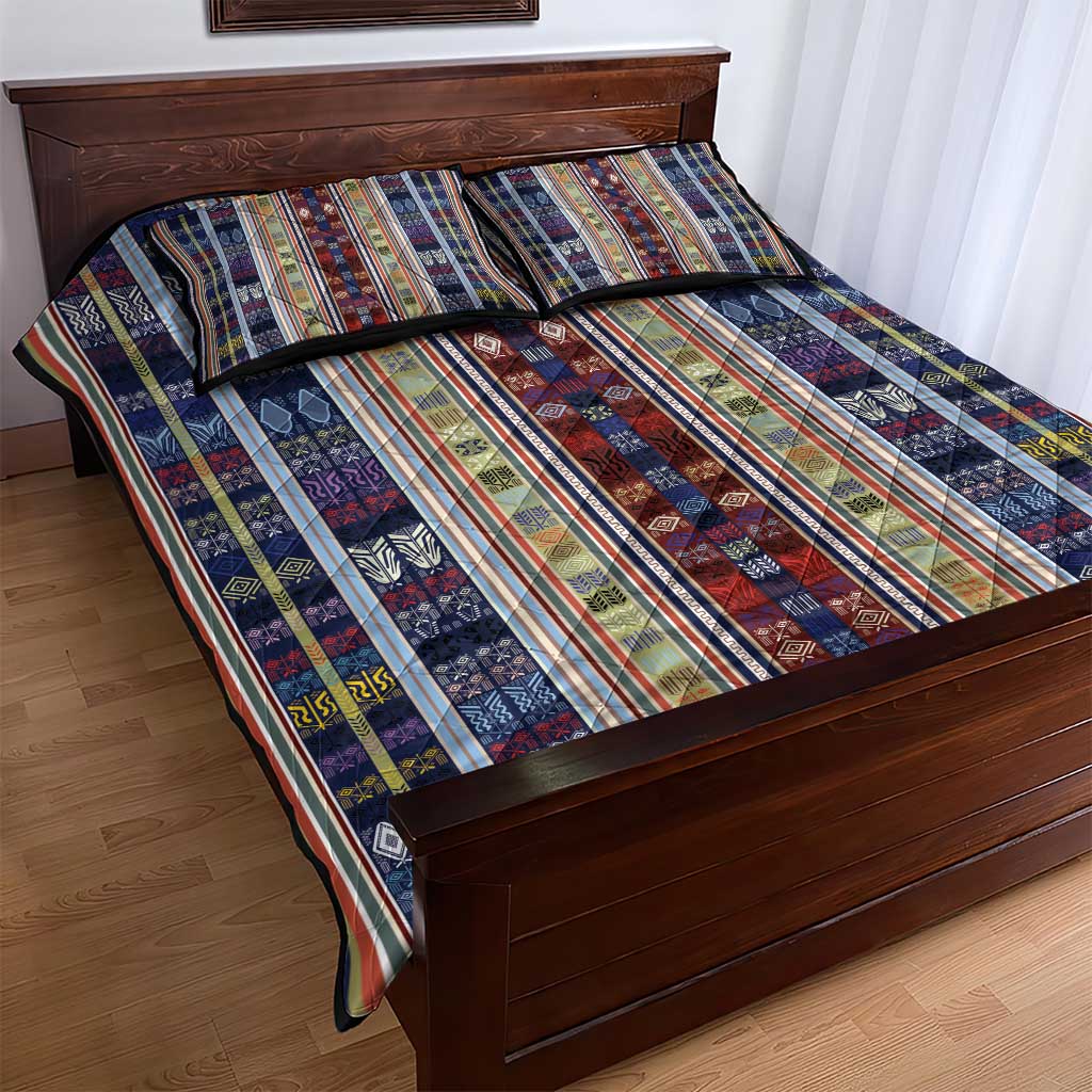 Lamba Mpanjaka Madagascar Quilt Bed Set Traditional Pattern