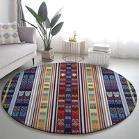 Lamba Mpanjaka Madagascar Round Carpet Traditional Pattern
