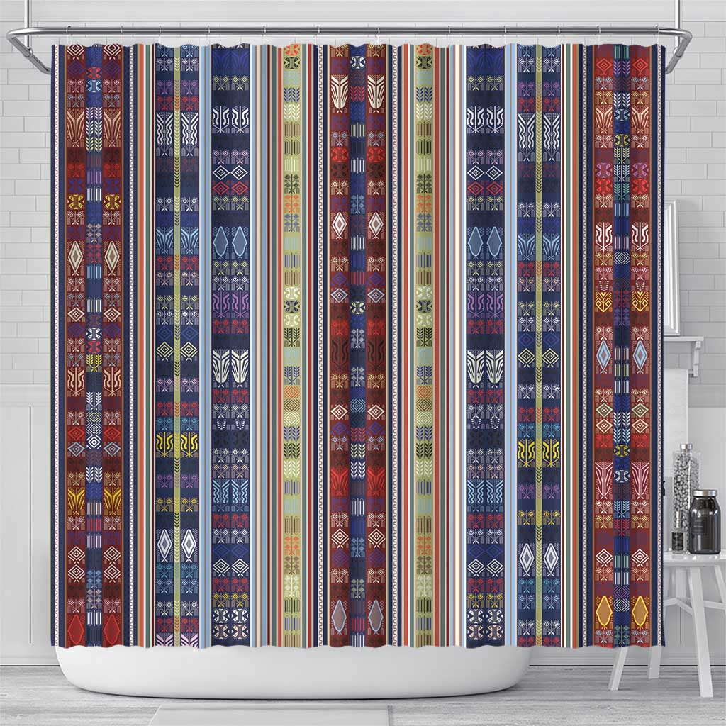 Lamba Mpanjaka Madagascar Shower Curtain Traditional Pattern