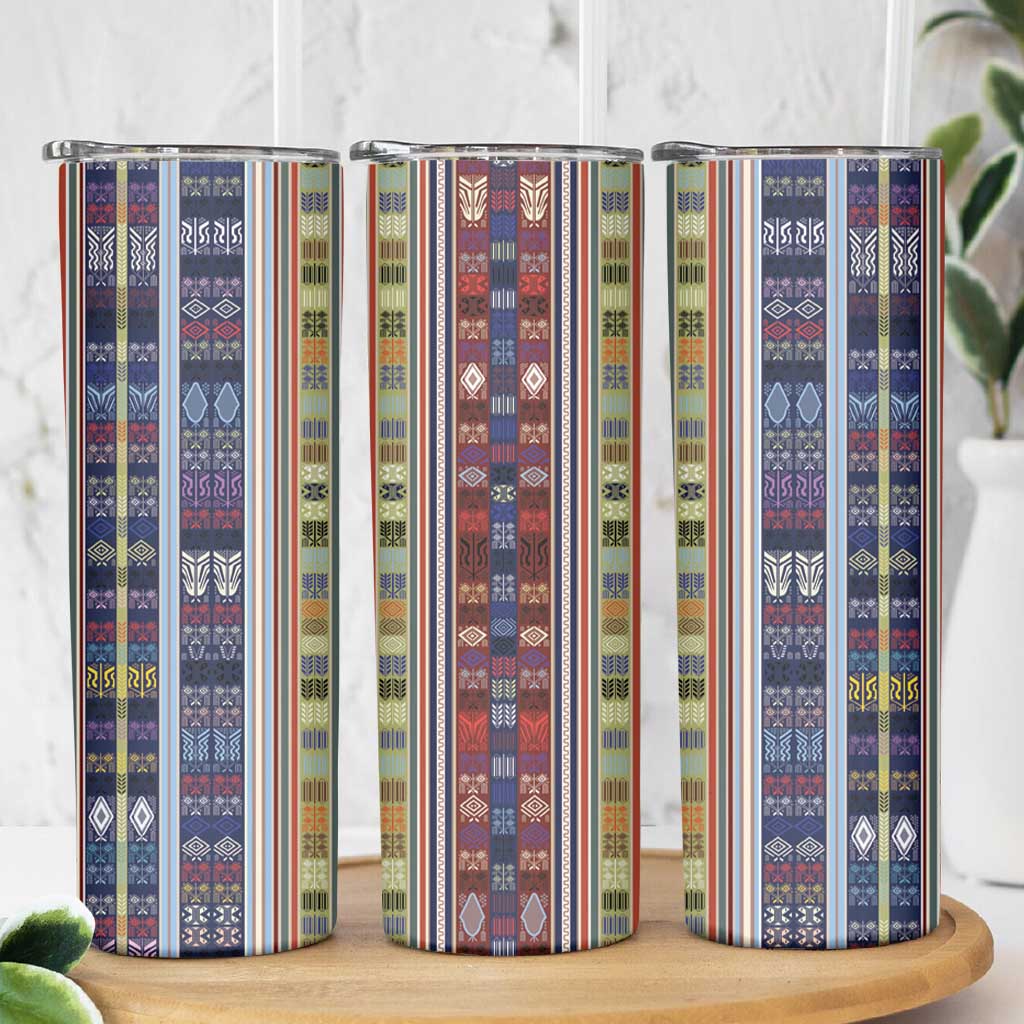 Lamba Mpanjaka Madagascar Skinny Tumbler Traditional Pattern