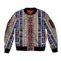 Lamba Mpanjaka Madagascar Sleeve Zip Bomber Jacket Traditional Pattern