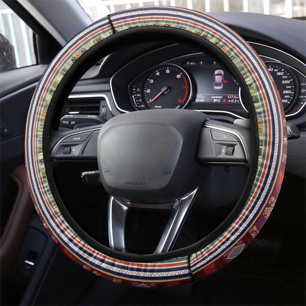 Lamba Mpanjaka Madagascar Steering Wheel Cover Traditional Pattern