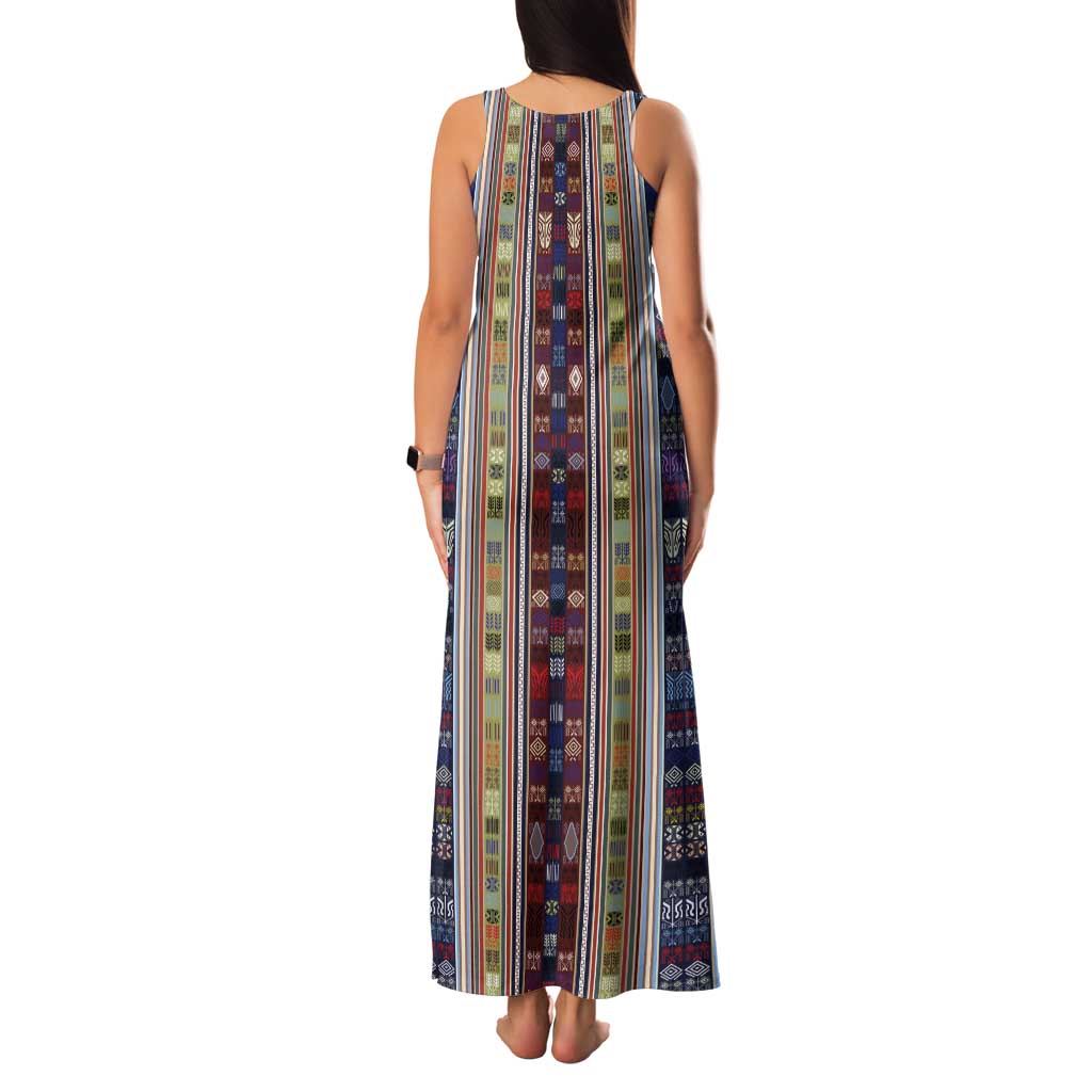 Lamba Mpanjaka Madagascar Tank Maxi Dress Traditional Pattern