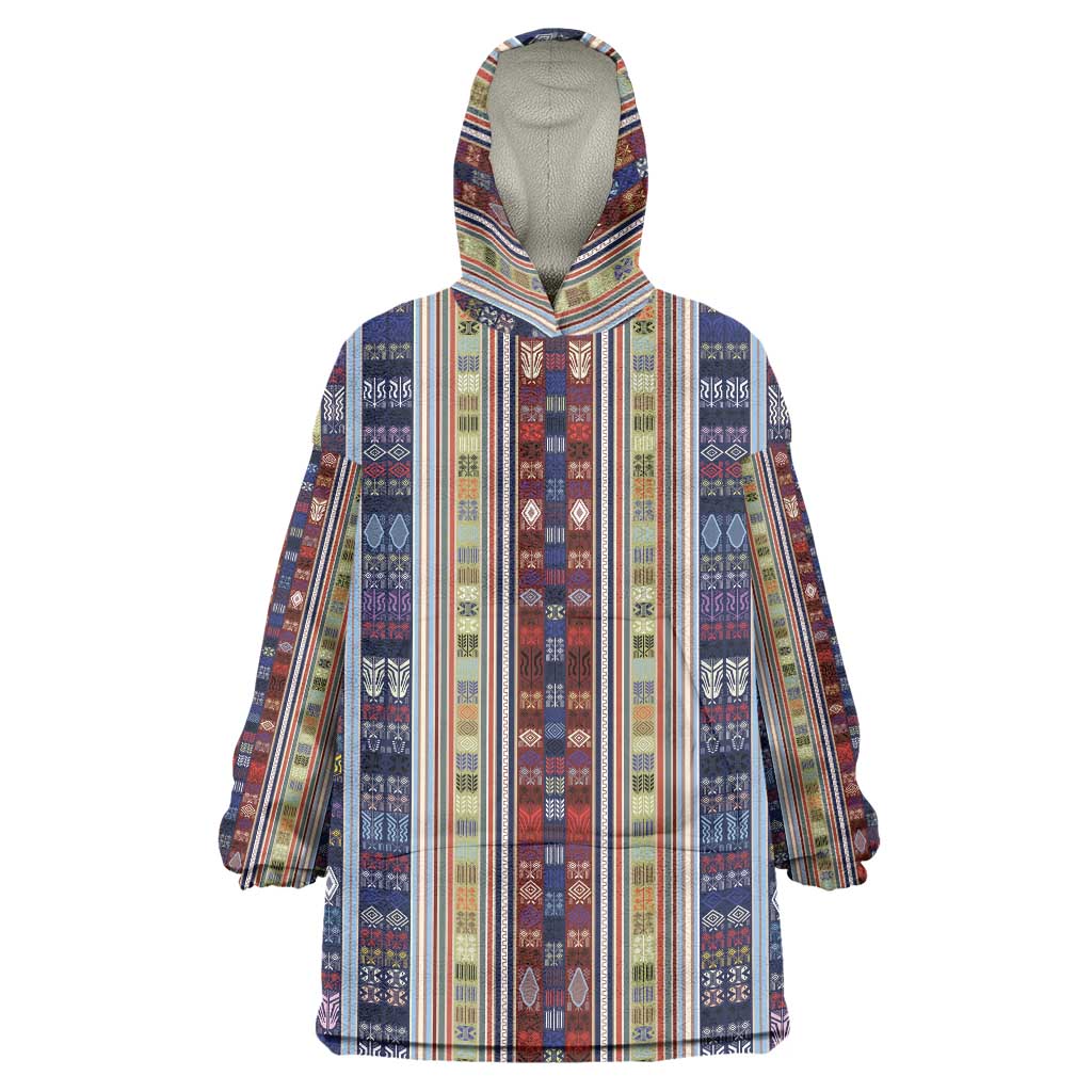 Lamba Mpanjaka Madagascar Wearable Blanket Hoodie Traditional Pattern