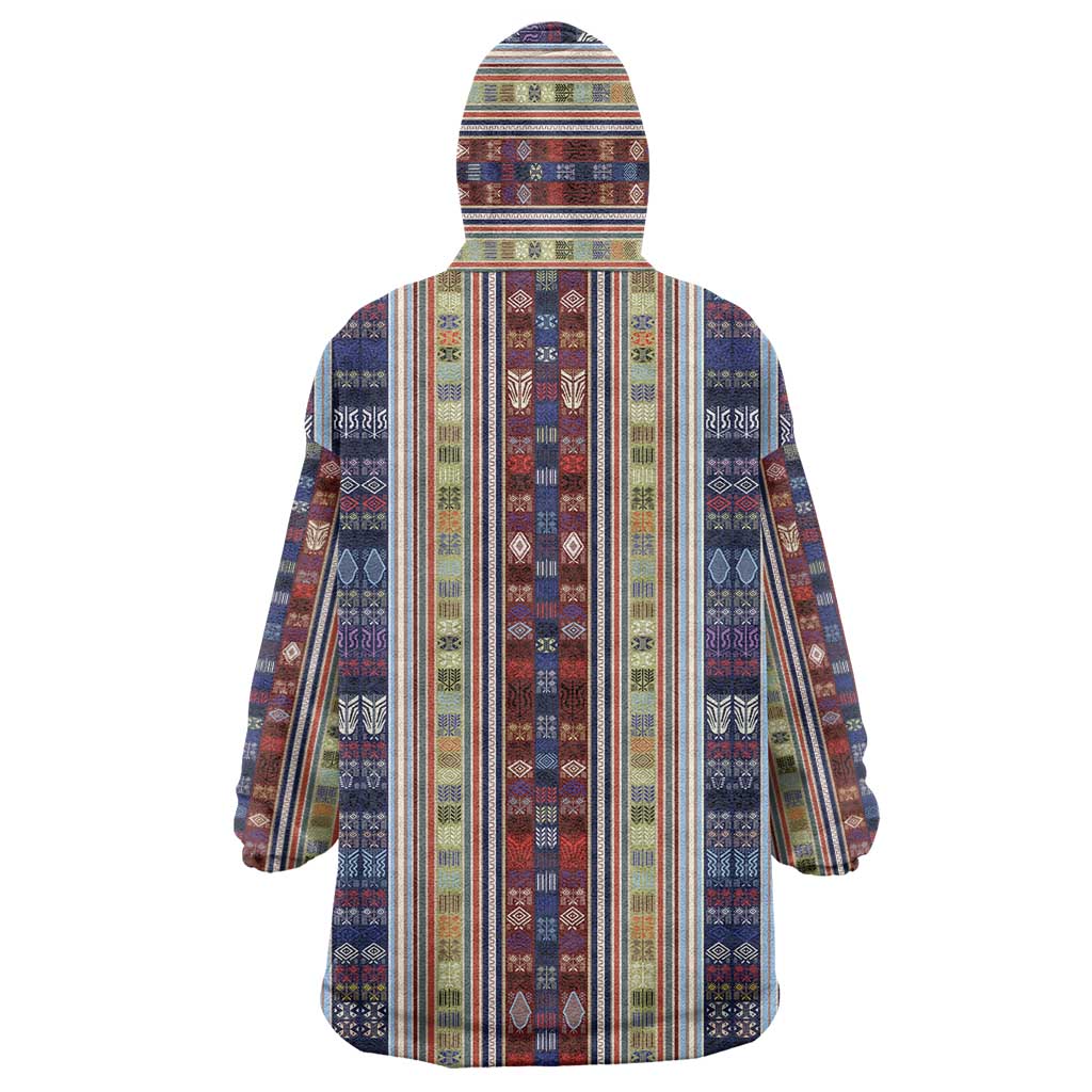 Lamba Mpanjaka Madagascar Wearable Blanket Hoodie Traditional Pattern