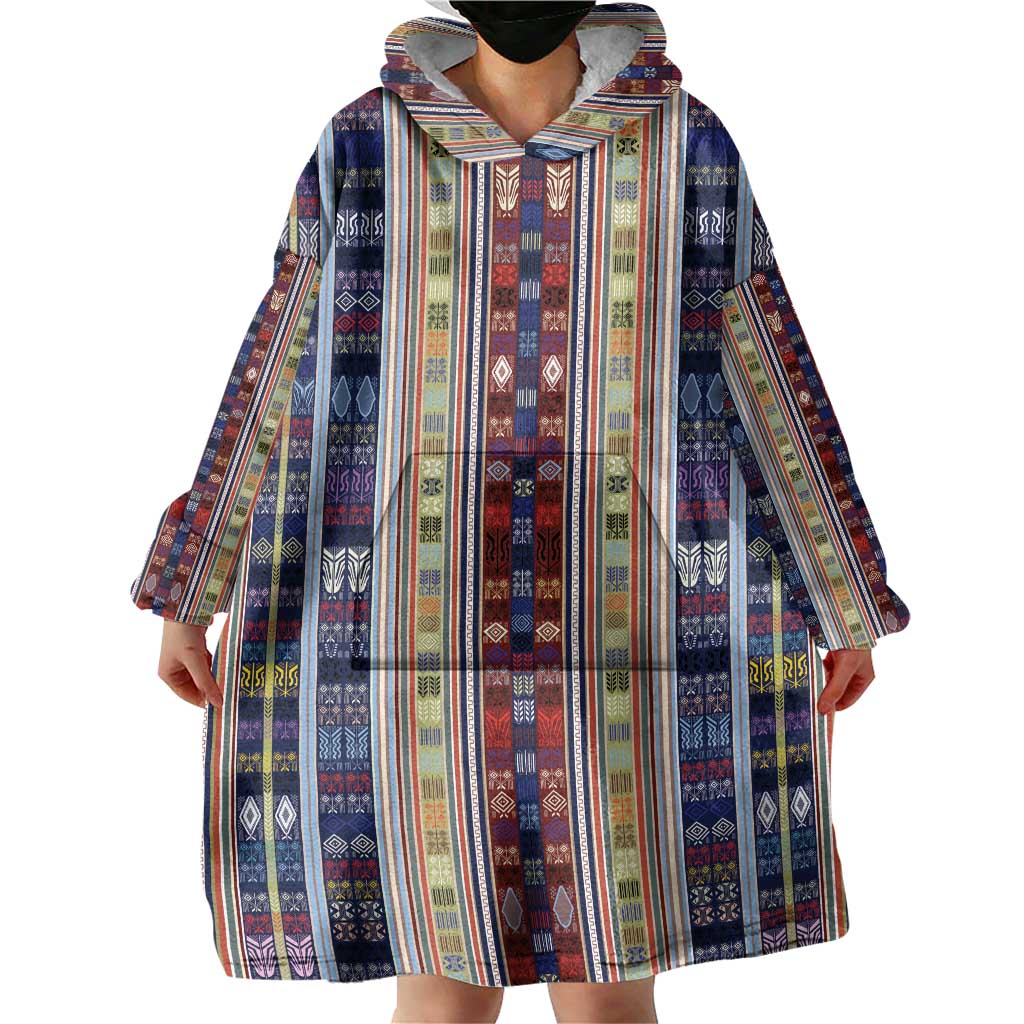 Lamba Mpanjaka Madagascar Wearable Blanket Hoodie Traditional Pattern