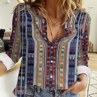 Lamba Mpanjaka Madagascar Women Casual Shirt Traditional Pattern