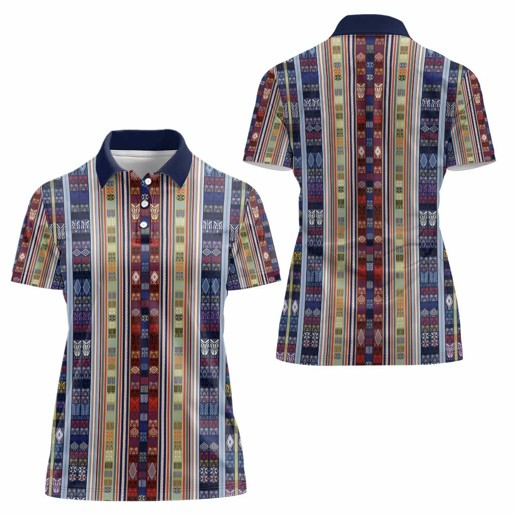 Lamba Mpanjaka Madagascar Women Polo Shirt Traditional Pattern