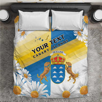 Personalized Islas Canarias Bedding Set Coat Of Arms With Argyranthemum Frutescens