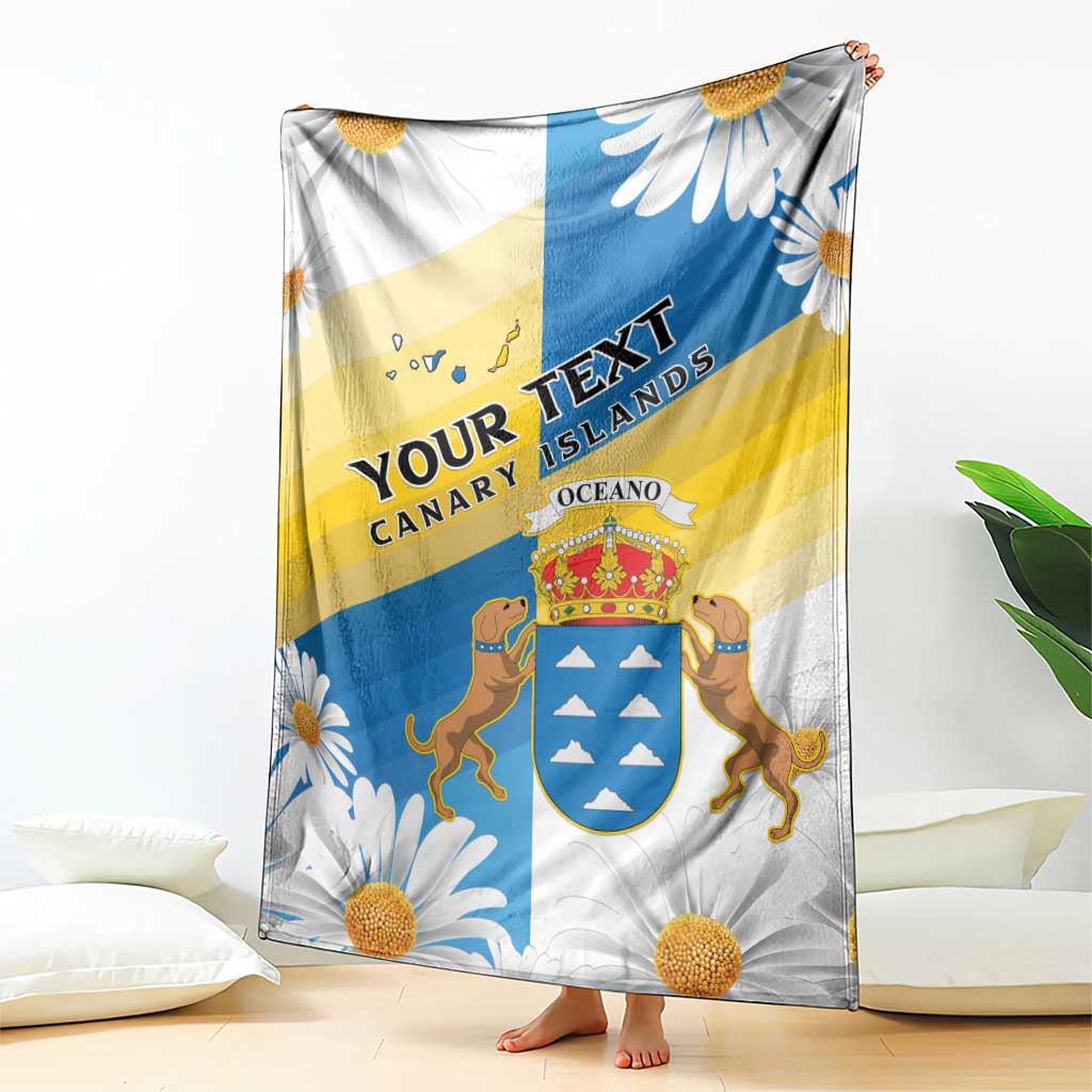 Personalized Islas Canarias Blanket Coat Of Arms With Argyranthemum Frutescens