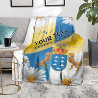 Personalized Islas Canarias Blanket Coat Of Arms With Argyranthemum Frutescens