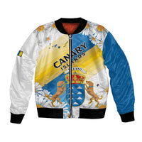 Personalized Islas Canarias Bomber Jacket Coat Of Arms With Argyranthemum Frutescens