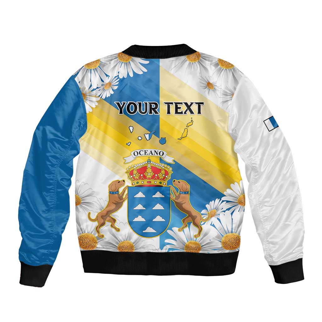Personalized Islas Canarias Bomber Jacket Coat Of Arms With Argyranthemum Frutescens