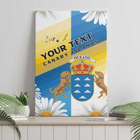 Personalized Islas Canarias Canvas Wall Art Coat Of Arms With Argyranthemum Frutescens