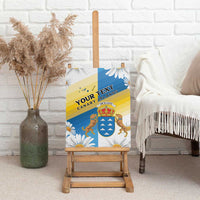 Personalized Islas Canarias Canvas Wall Art Coat Of Arms With Argyranthemum Frutescens