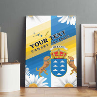 Personalized Islas Canarias Canvas Wall Art Coat Of Arms With Argyranthemum Frutescens