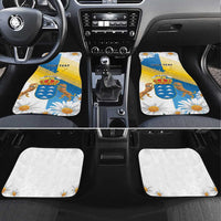 Personalized Islas Canarias Car Mats Coat Of Arms With Argyranthemum Frutescens