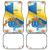 Personalized Islas Canarias Car Mats Coat Of Arms With Argyranthemum Frutescens