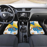 Personalized Islas Canarias Car Mats Coat Of Arms With Argyranthemum Frutescens