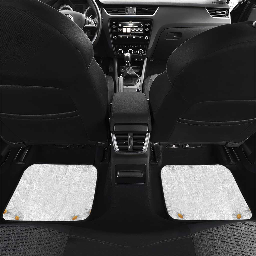 Personalized Islas Canarias Car Mats Coat Of Arms With Argyranthemum Frutescens