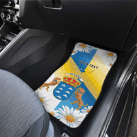 Personalized Islas Canarias Car Mats Coat Of Arms With Argyranthemum Frutescens